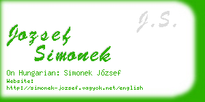 jozsef simonek business card