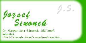 jozsef simonek business card